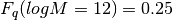 F_{q}(logM = 12) = 0.25