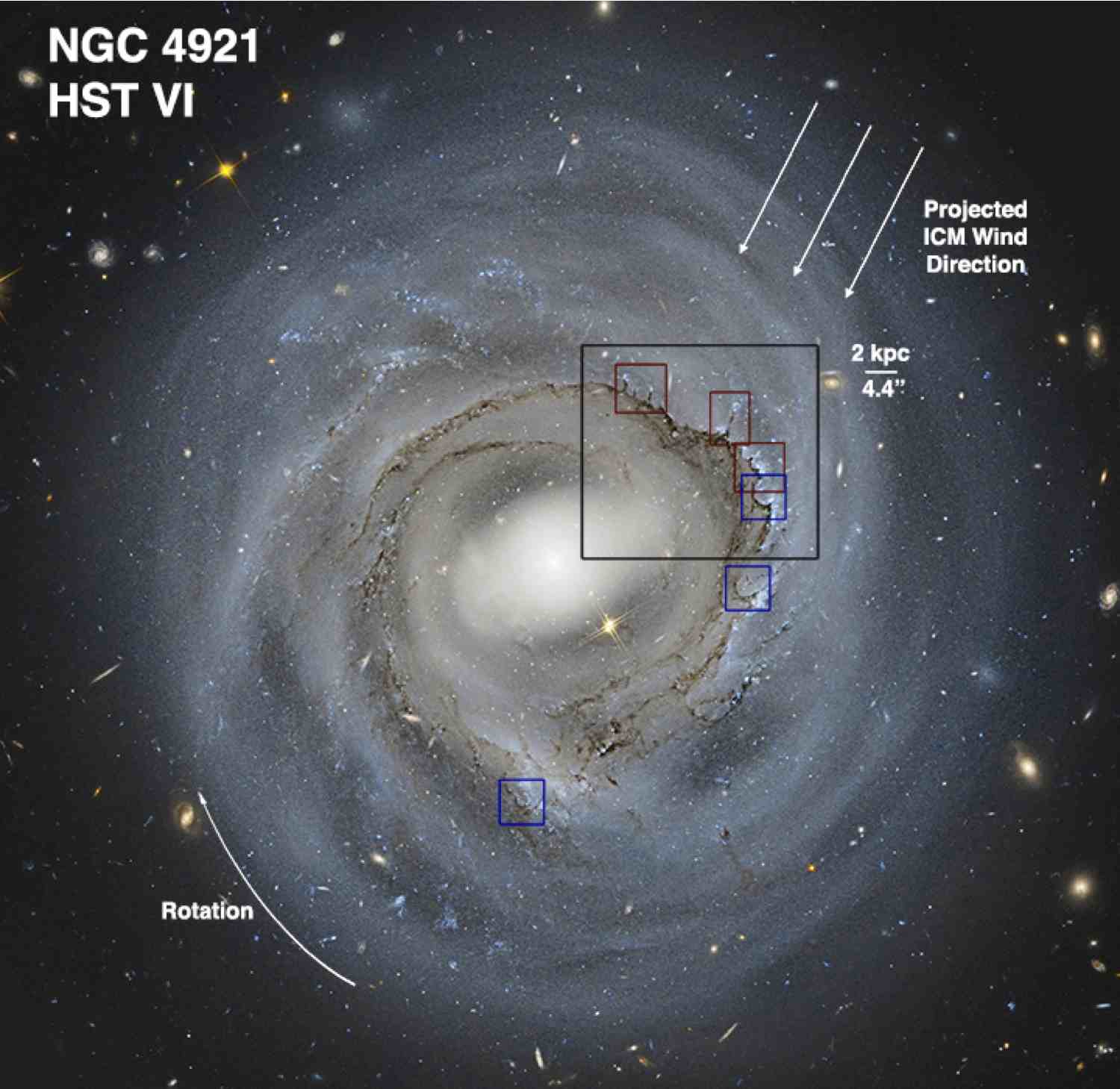 NGC 4291 zoom sections