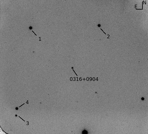 0316+0904 Optical Finding Chart