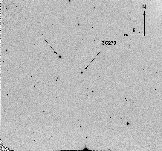 3C 279 Optical Finding Chart